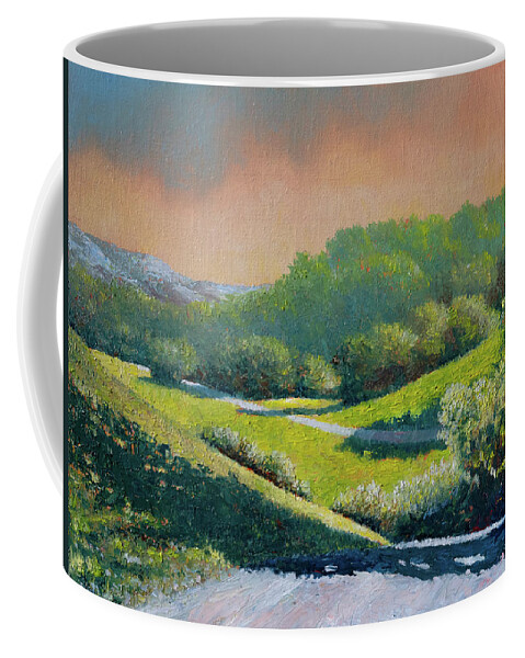 Landscape Coffee Mug featuring the painting Santa Ynez Spring Morning by Douglas Castleman