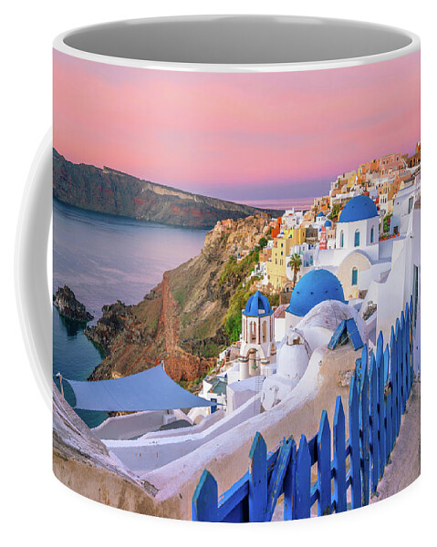 Santorini Coffee Mug featuring the photograph Santorini 02 by Aloke Design