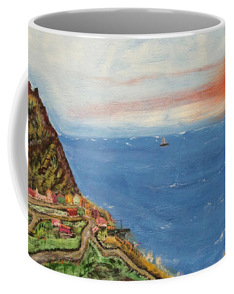  Coffee Mug featuring the painting Santorini by David McCready