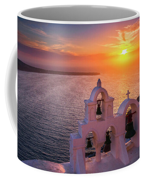 Greece Coffee Mug featuring the photograph Santorini Sunset by Evgeni Dinev