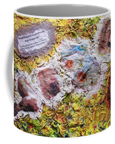 Abstracted Nude Coffee Mug featuring the mixed media Sarah as Object by Thomas Santosusso