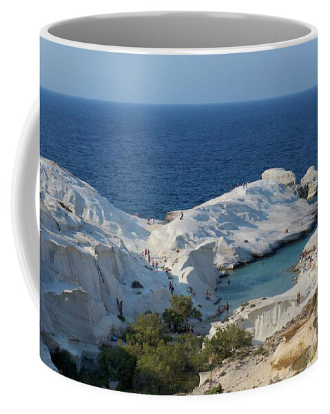 Sarakiniko Coffee Mug featuring the photograph Sarakiniko Beach on Milos by Sean Hannon