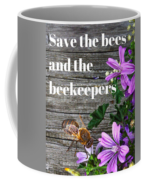 Save The Bee Coffee Mug featuring the digital art Save The Bee by Hank Gray