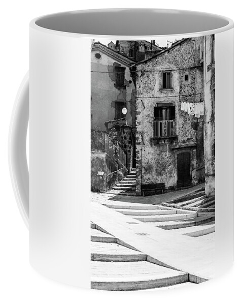 Italian Coffee Mug featuring the photograph Scanno, Italy - BW 04 by AM FineArtPrints