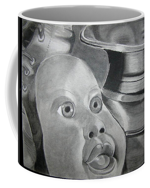 Best Seller Coffee Mug featuring the drawing Scary Baby by Dorsey Northrup