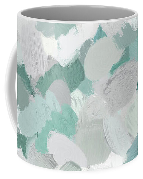 Mint Coffee Mug featuring the painting Scattered Seaglass I by Rachel Elise