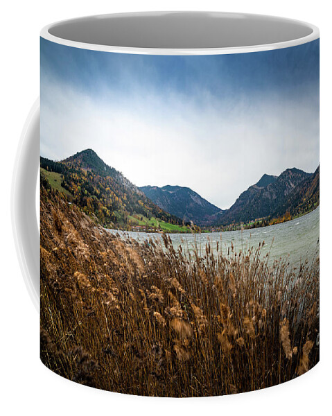 Schliersee Coffee Mug featuring the photograph Schliersee on a windy day by Hannes Cmarits