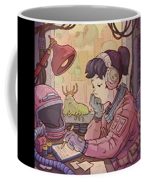  Coffee Mug featuring the digital art Scifi Beats To Relax/study To by EvanArt - Evan Miller