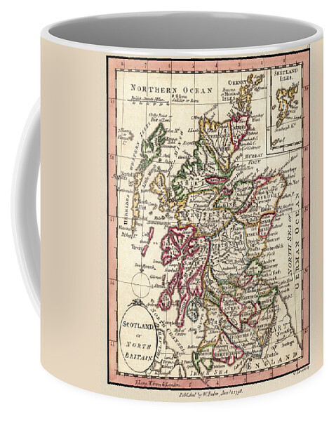 Scotland Coffee Mug featuring the photograph Scotland Antique Map 1798 by Phil Cardamone