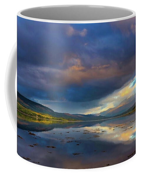 Scotland Coffee Mug featuring the digital art Scottish fires by Remigiusz MARCZAK