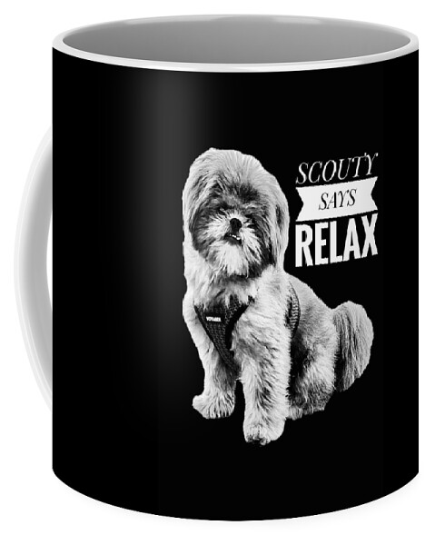 Dog Coffee Mug featuring the photograph Scouty Says Relax by Randy Wehner