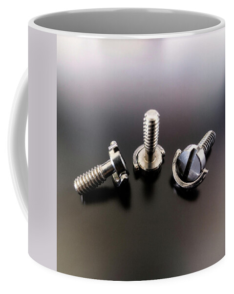 1/4 Inch Coffee Mug featuring the photograph Screws triplet by Micah Offman