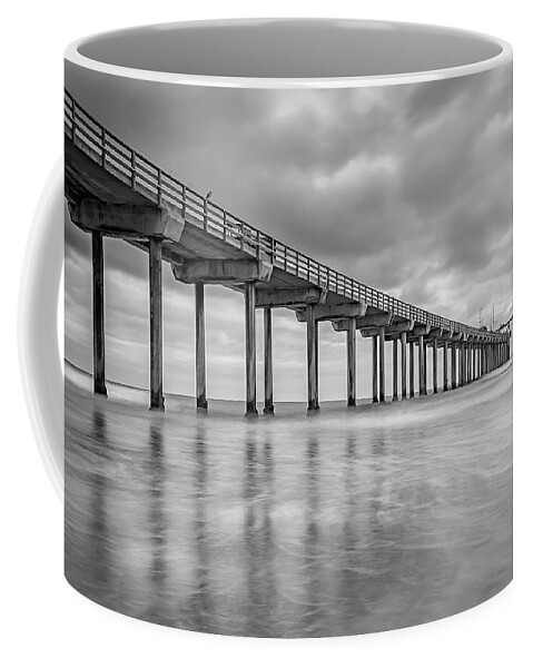 Gary Johnson Coffee Mug featuring the photograph Scripps Pier in Black and White by Gary Johnson