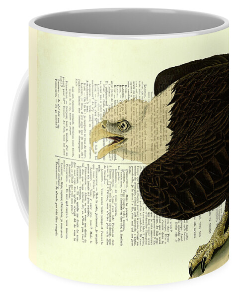 Sea Eagle Coffee Mug featuring the digital art Sea Eagle Book Page Art by Madame Memento