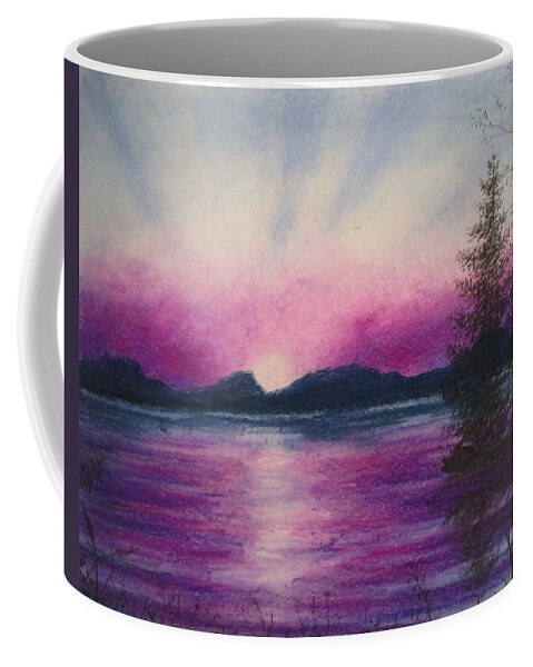 Pink Sunset Coffee Mug featuring the pastel Sea Haze by Jen Shearer