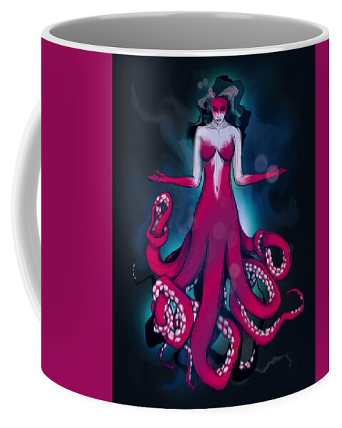 Sea Coffee Mug featuring the drawing Sea Queen by Ludwig Van Bacon