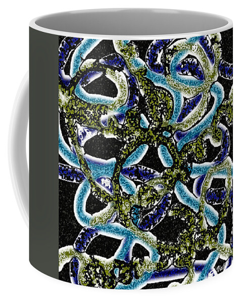 Ocean Coffee Mug featuring the digital art Sea Serpents by Vallee Johnson