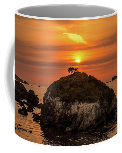 California Coffee Mug featuring the photograph Sea Stack Sunset by Harold Rau