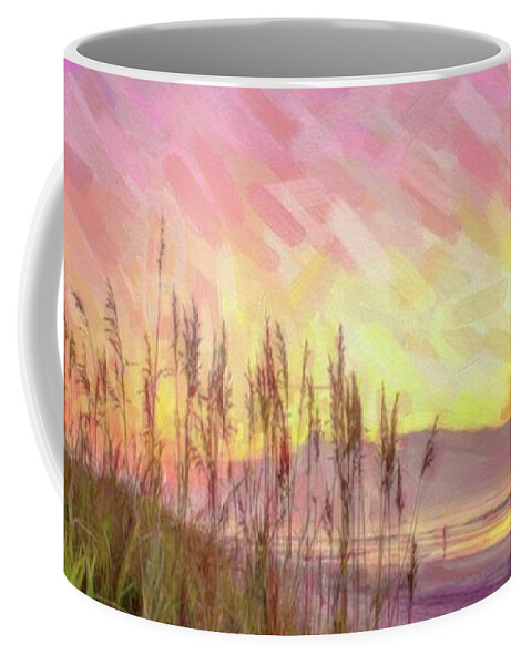 Beach Coffee Mug featuring the painting Sea Sunrise by Darrell Foster
