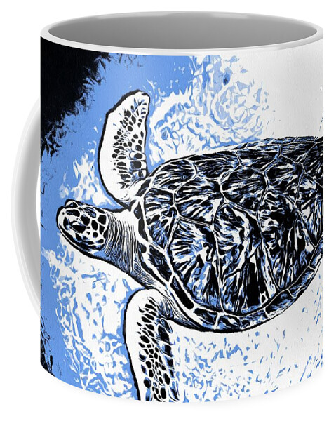 Sea Turtle Coffee Mug featuring the photograph Sea Turtle Mirage by John Handfield