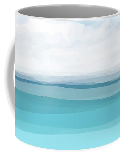 Ocean Coffee Mug featuring the digital art Sea View 282 Turquoise Ocean by Lucie Dumas