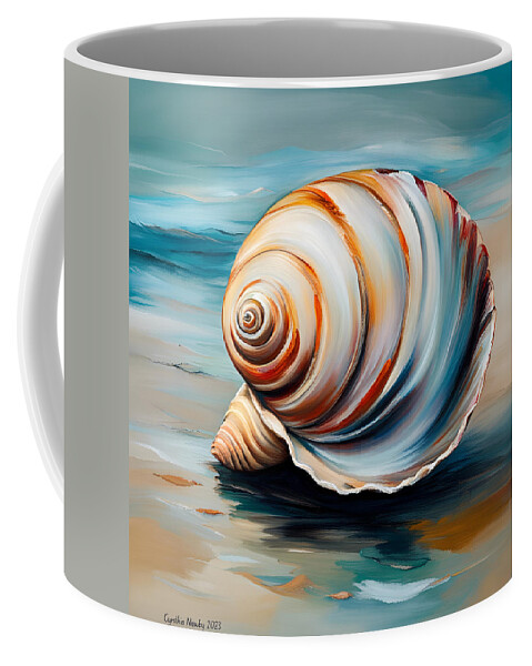 Newby Coffee Mug featuring the digital art Seashell 3 by Cindy's Creative Corner