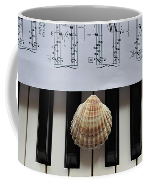 Music Coffee Mug featuring the photograph Seashell Dream On The Piano 2 by Leonida Arte