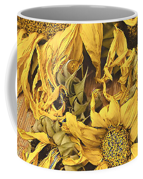 Sunflowers Coffee Mug featuring the digital art Seasons End by Juliette Becker