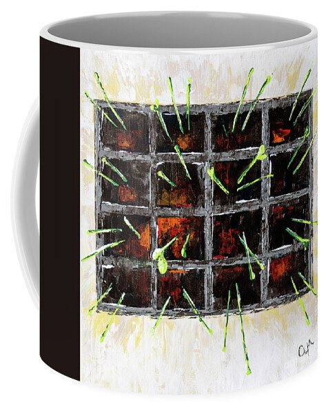 Mood Coffee Mug featuring the painting Seedlings by Cheryl McClure