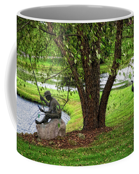 Green Coffee Mug featuring the photograph Seeking a Moment's Peace by Anthony M Davis