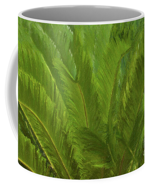 Sago Palm Coffee Mug featuring the painting Sago Palm - Tropical Palm by Dale Powell