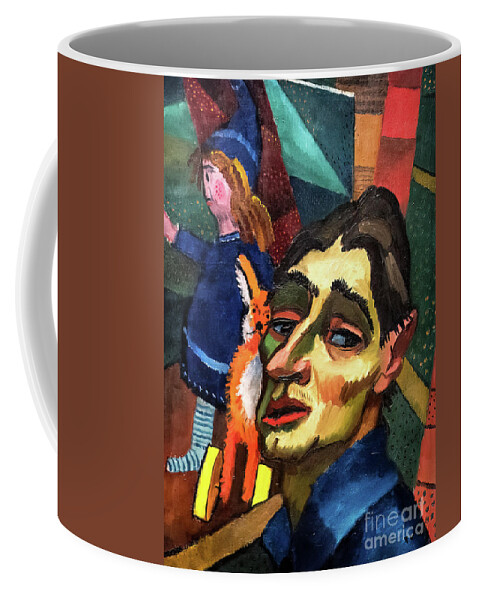 Albertina Coffee Mug featuring the painting Self Portrait with Doll by Rudolf Wacker 1923 by Rudolf Wacker