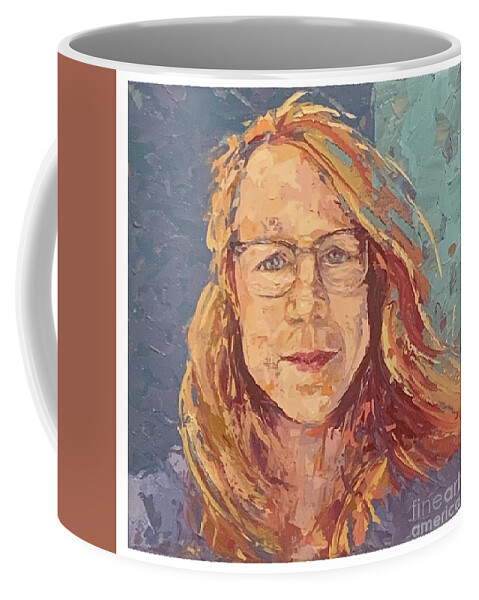 Selfie Coffee Mug featuring the painting Selfie, 2020 by PJ Kirk