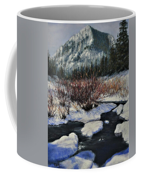 Mountain Landscape Coffee Mug featuring the painting Serendipity by Lee Tisch Bialczak