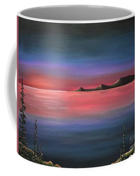 Lake Coffee Mug featuring the painting Serenity by April Reilly