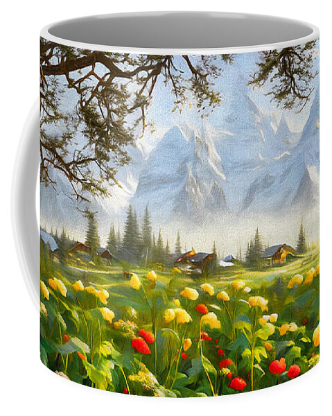Cabins And Cottages Coffee Mug featuring the digital art Serenity by Pennie McCracken