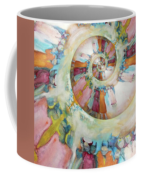 Art Coffee Mug featuring the digital art Series Burst Spiral 3 by Alexandra Vusir