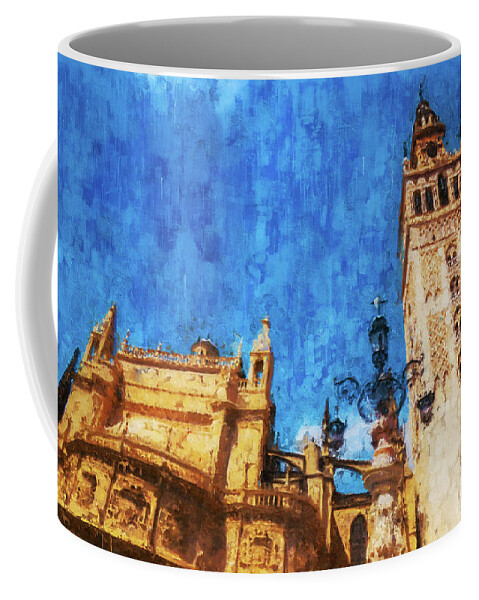 Giralda Coffee Mug featuring the painting Seville, Giralda - 35 by AM FineArtPrints