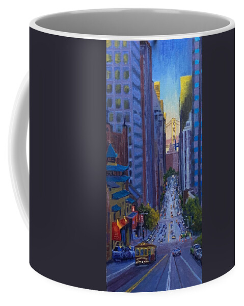 San Francisco Coffee Mug featuring the painting SF California by Shawn Smith