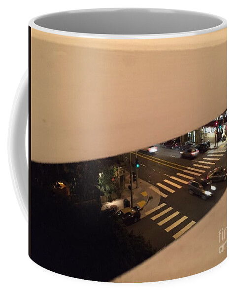  Coffee Mug featuring the photograph SF window peak by Mary Kobet