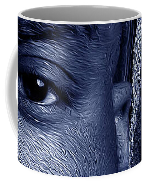 Shades Collection 2 Coffee Mug featuring the digital art Shades of Black 2 by Aldane Wynter