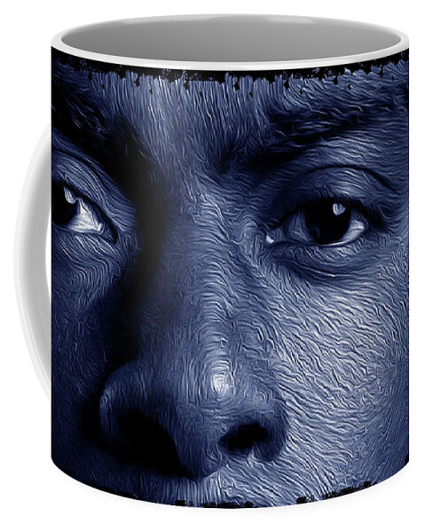 Shades Collection 2 Coffee Mug featuring the digital art Shades of Black 8 by Aldane Wynter