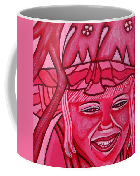  Coffee Mug featuring the painting Shades of Laughter Red by Sandra Marie Adams