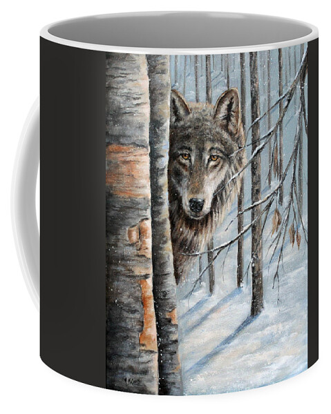 Wildlife Coffee Mug featuring the painting Shades of the Past--Kanati by Mary McCullah