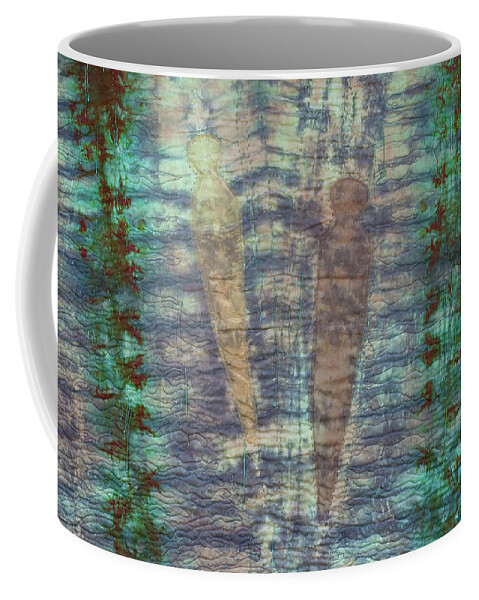 Shadow Coffee Mug featuring the mixed media Shadow in the Sand by Vivian Aumond