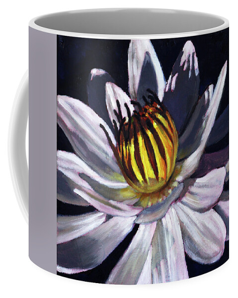 Water Lily Coffee Mug featuring the painting Shadows and Light by John Lautermilch