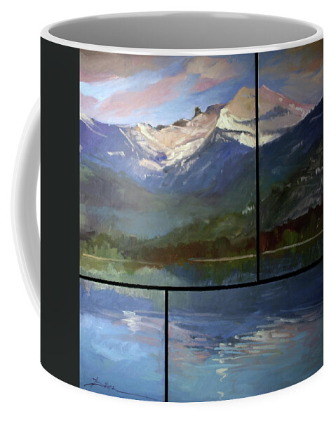 Murals Coffee Mug featuring the painting Shadows of Winter Chimney Rock by Elizabeth J Billups