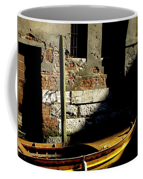 Venice Coffee Mug featuring the photograph Shadows on the canal by Eyes Of CC