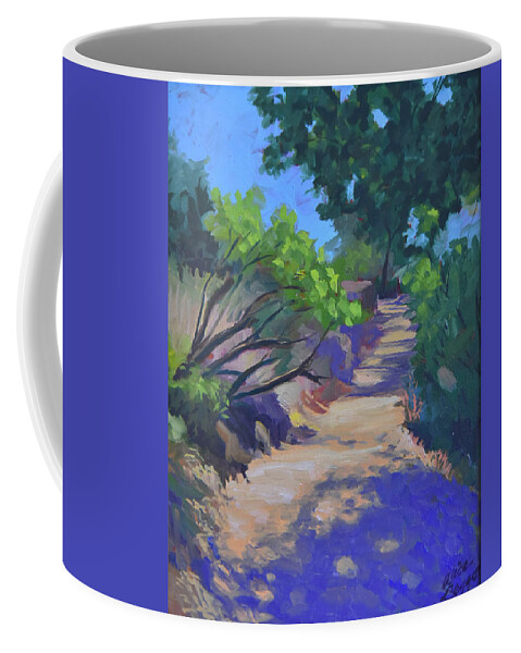 Path Coffee Mug featuring the painting Shady Path by Alice Leggett