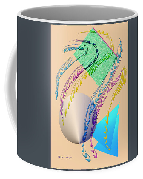 Digital Art Coffee Mug featuring the digital art Shapes and Flow by Kae Cheatham